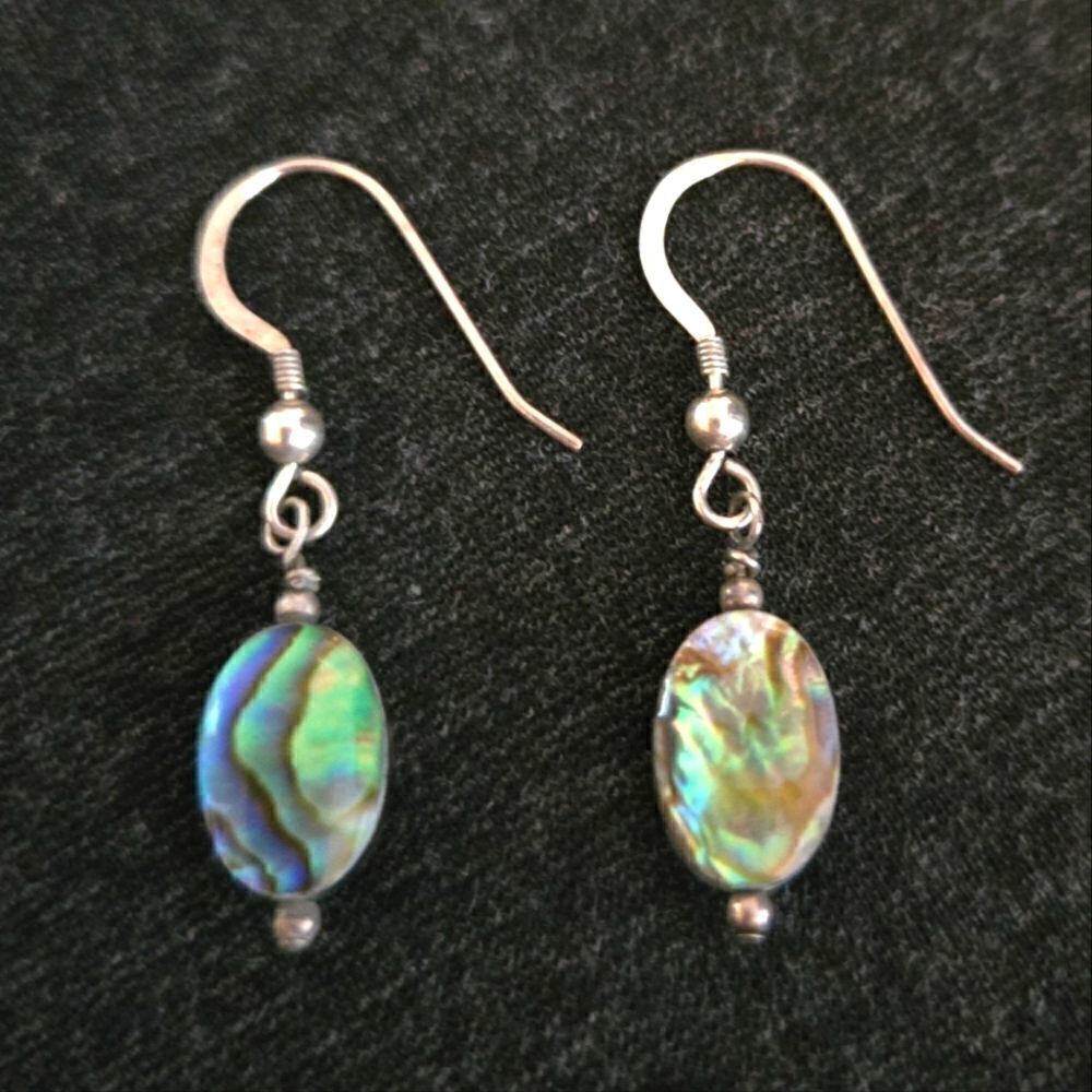 EC ALBALONE AND STERLING SILVER EARRINGS OSFM DISCOUNTED SHIPPING